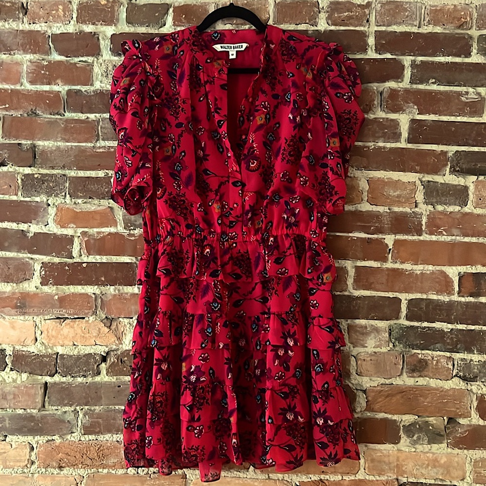 Walter Baker Women’s Floral Print Mini Dress size L - Picture 4 of 11